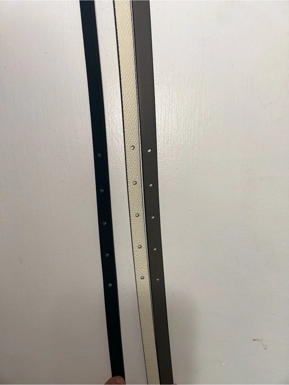 H&M Black, White & Brown Slim Belt Trio with Gold Buckles